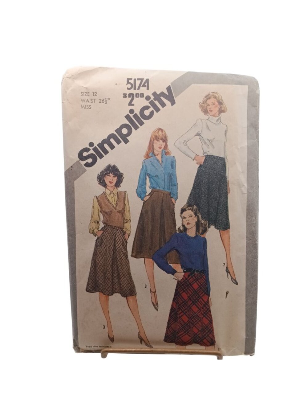 Simplicity 5174 Misses Vintage Skirt Sewing Pattern Size 12 Waist 26.5" 12 Piece